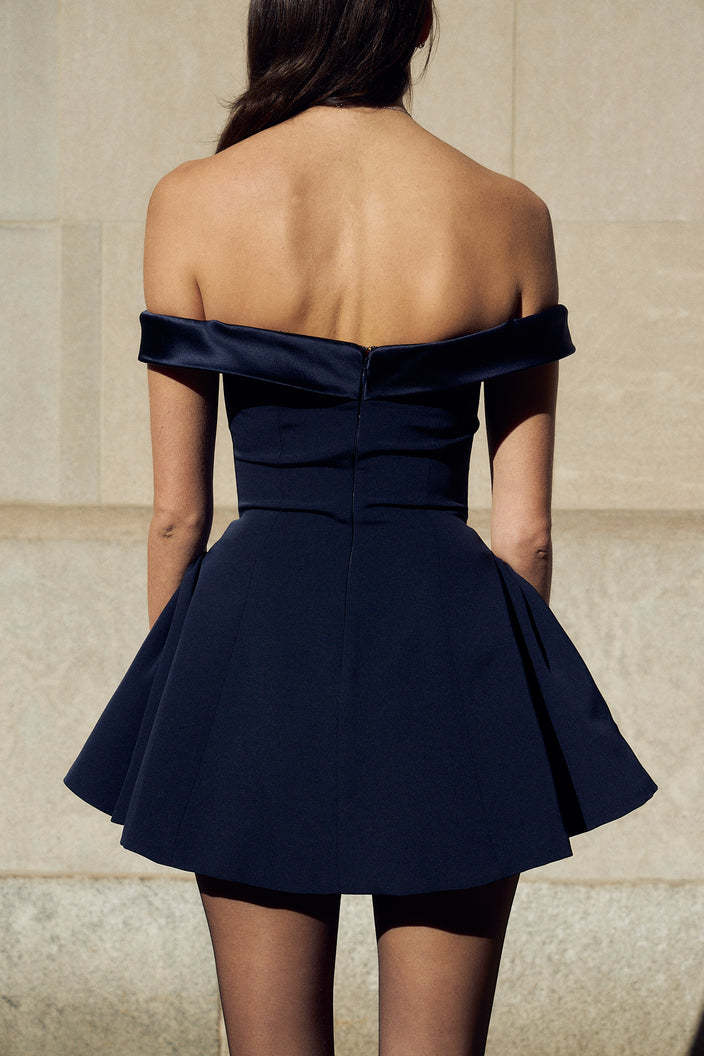 Off Shoulder Sweetheart Fit and Flare Mini Dress 9