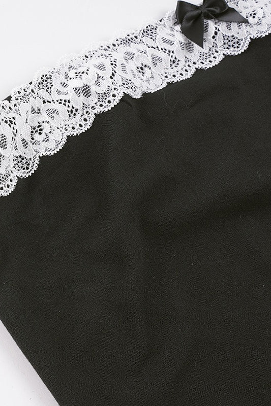 Lace Trim Tube Top and Capri Pants Set