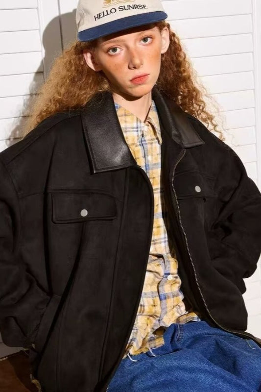 Patchwork Suede Casual Jacket 4