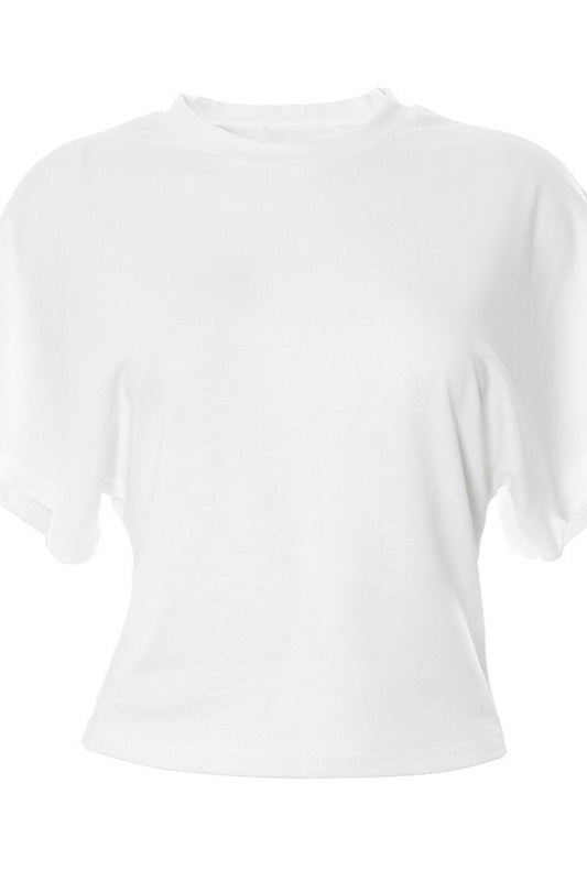 Cinched Waist Crew Neck T-Shirt