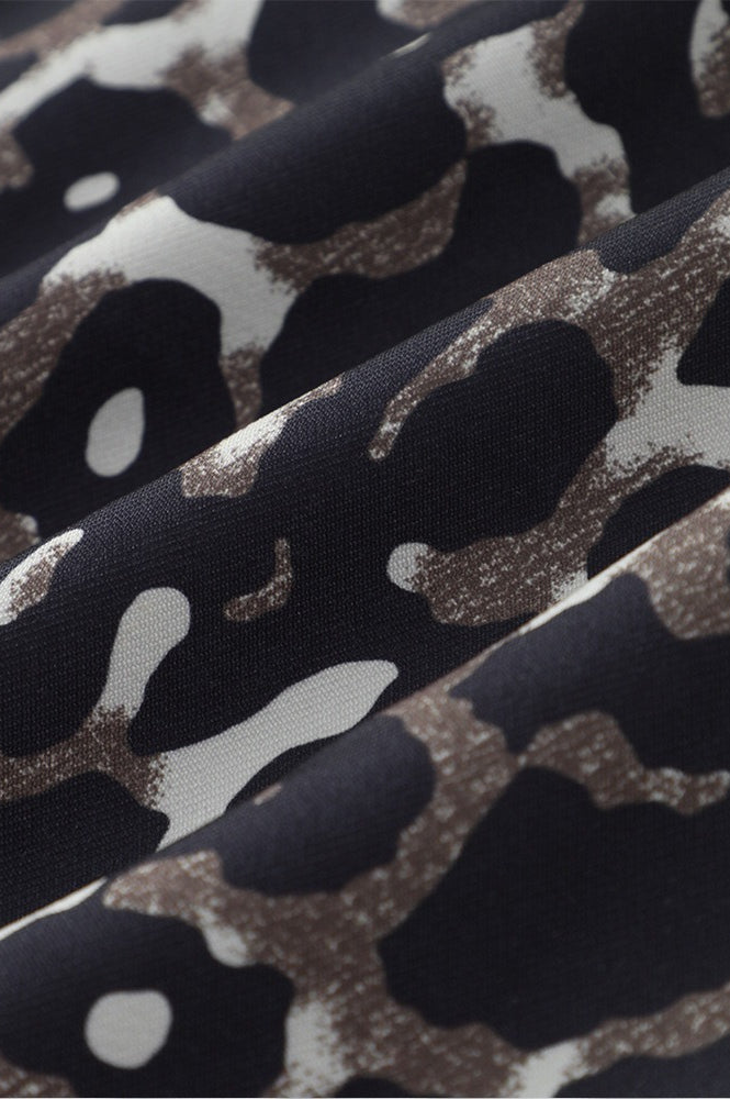 Chic Animal Print Cotton Coat for Effortless Style