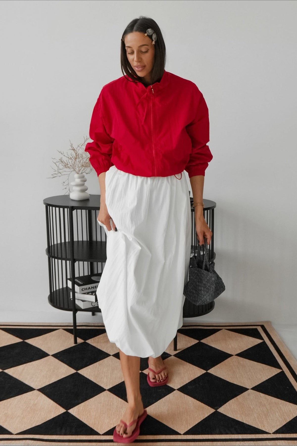 Balloon-Hem Maxi Skirt