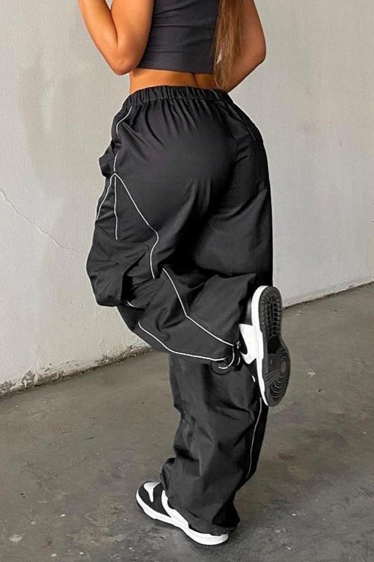 Vintage Street Straight Wide Leg Casual Cargo Pants