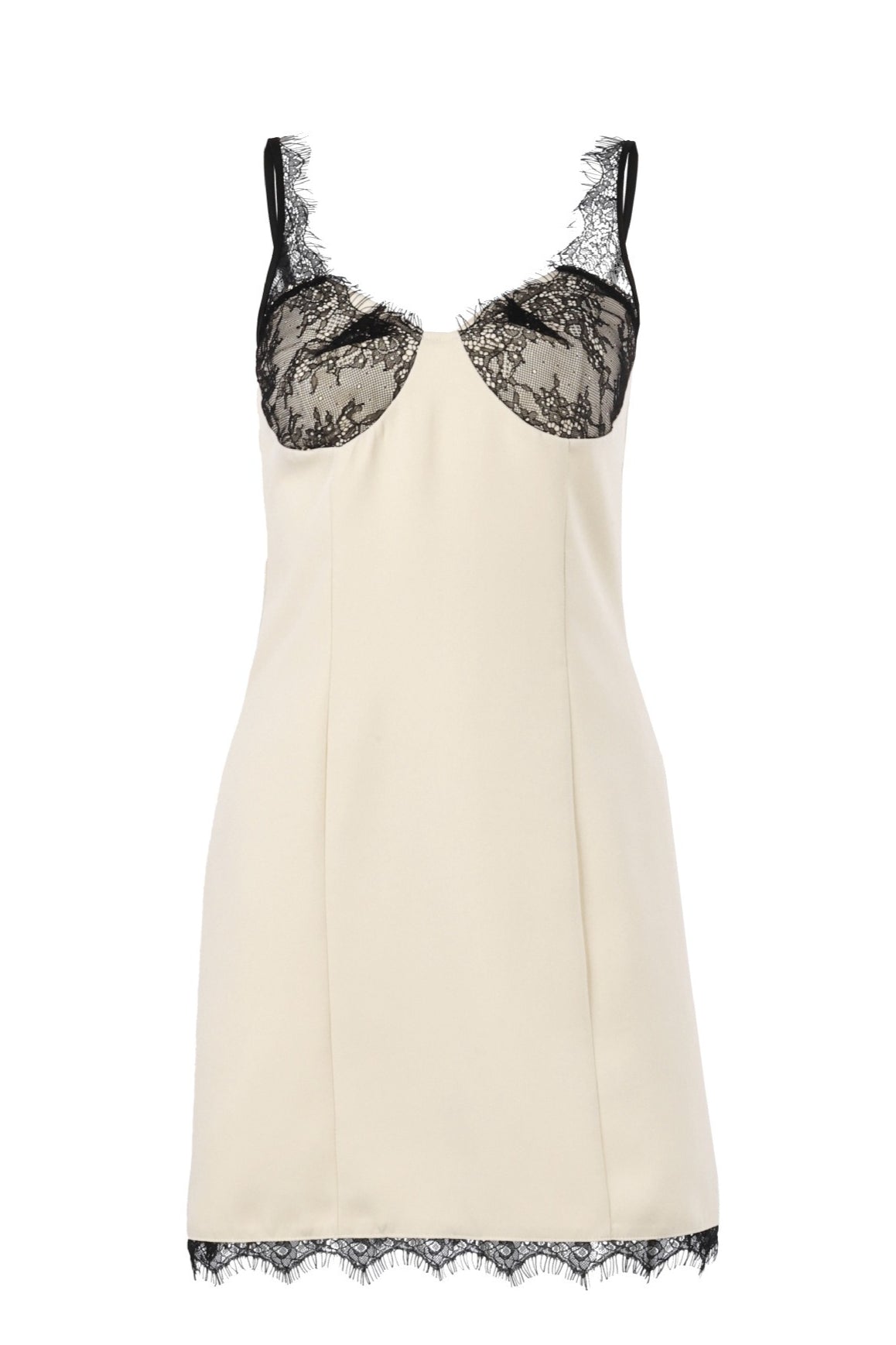 Lace Bustier Lace Trim A-Line Mini Dress