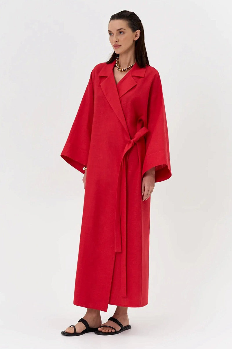 Long Sleeve Cotton Linen Shirt Coat 3