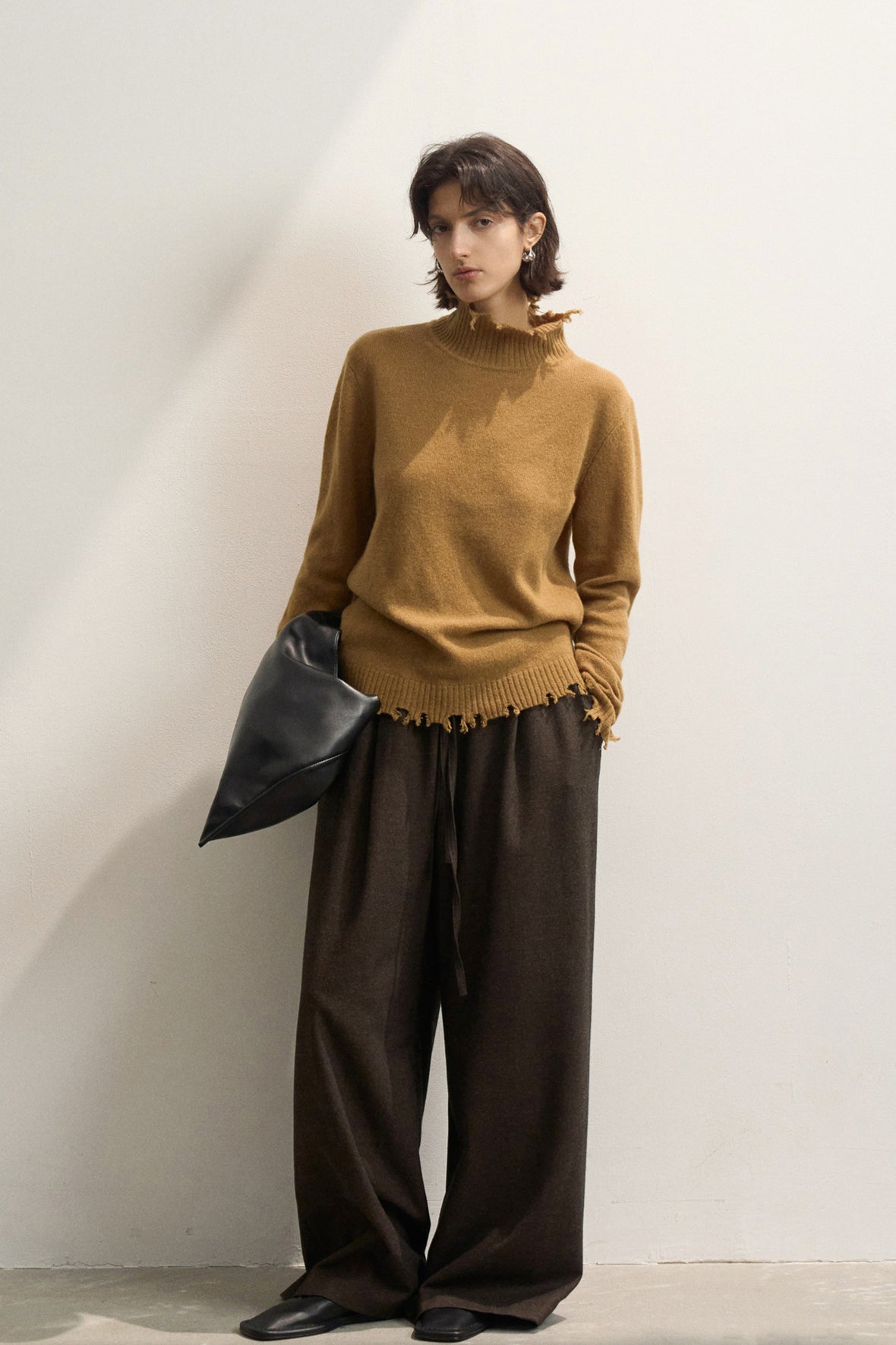 PrincessAce Fringed High Neck Knit Sweater for Effortless Style