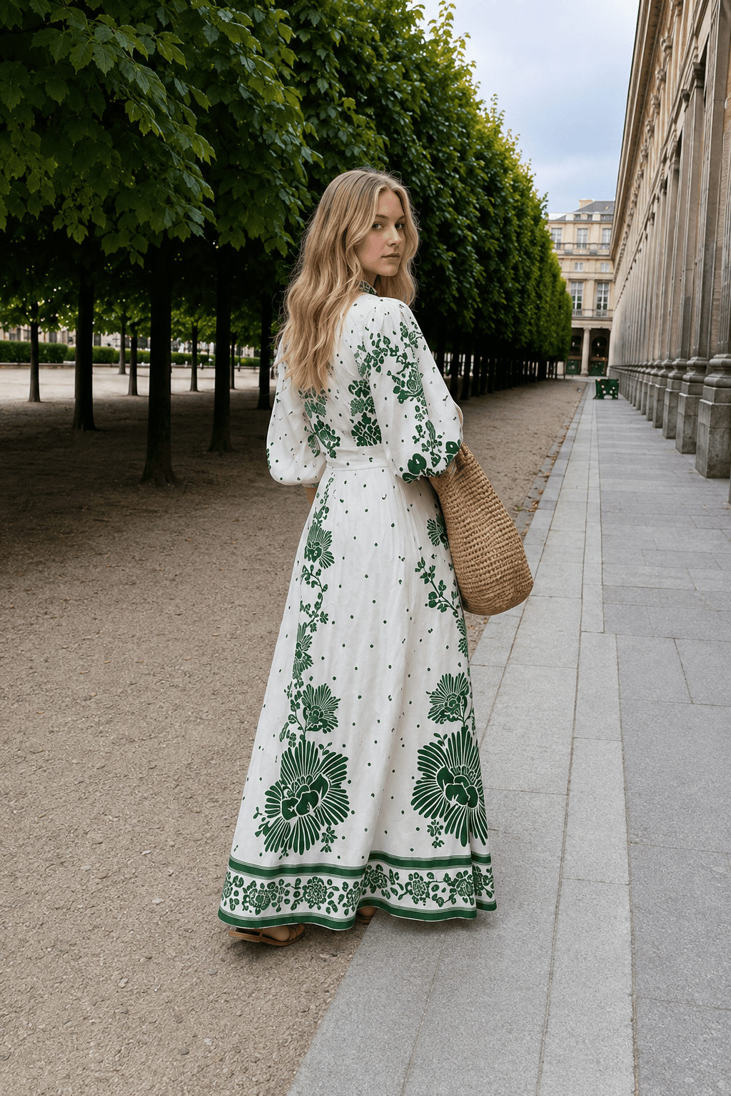 Floral Print Long Sleeve Button Front Maxi Dress 3