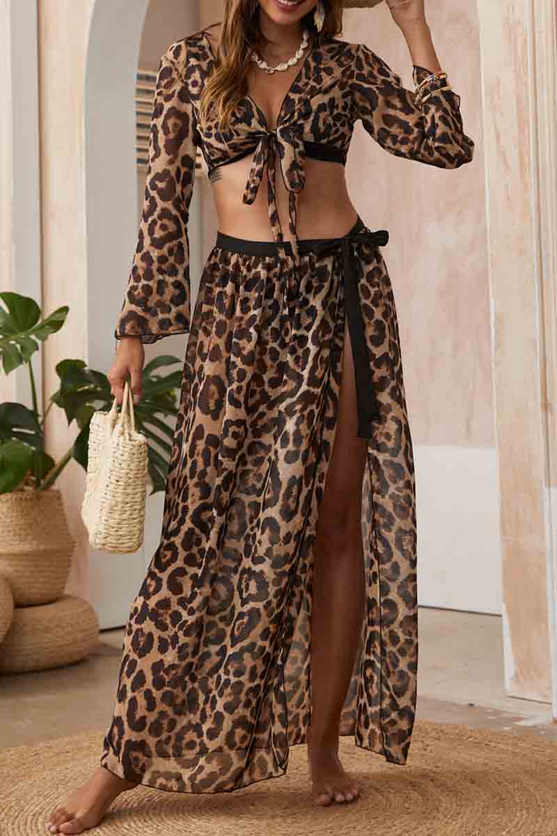 2 Pack Leopard Top and Skirt Set  Fashionpara