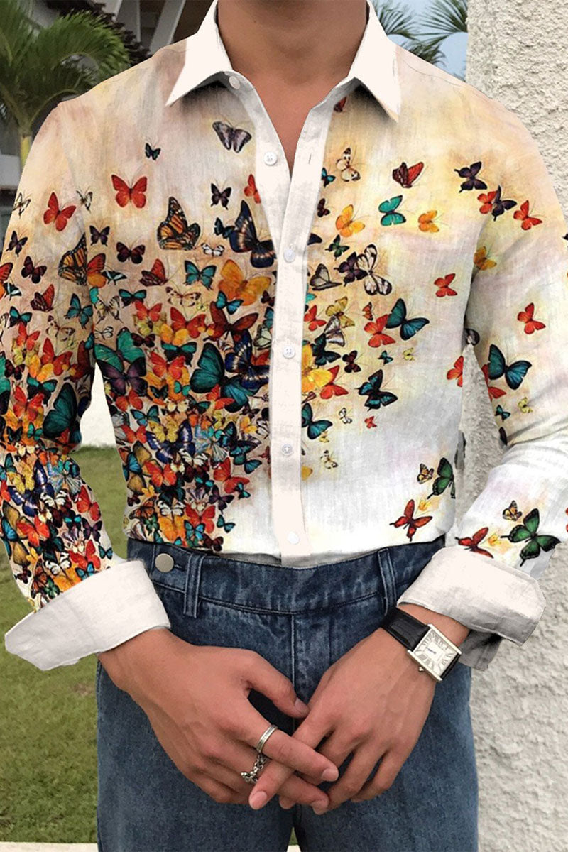 Men's Cotton&Linen Long-Sleeved Fashion Casual Shirt - Fashionpara