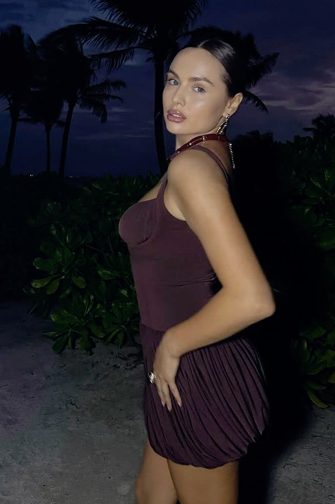 Sultry Pleated Mini Slip Dress