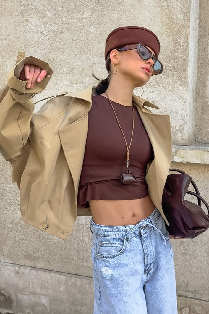 Casual Double Breasted Short Jacket