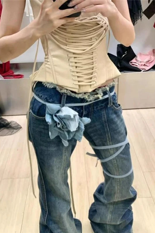 Y2K High Waist Straight Denim Jeans