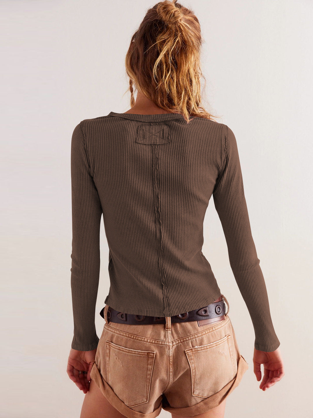 Buttoned Ribbed Knit Cardigan 18