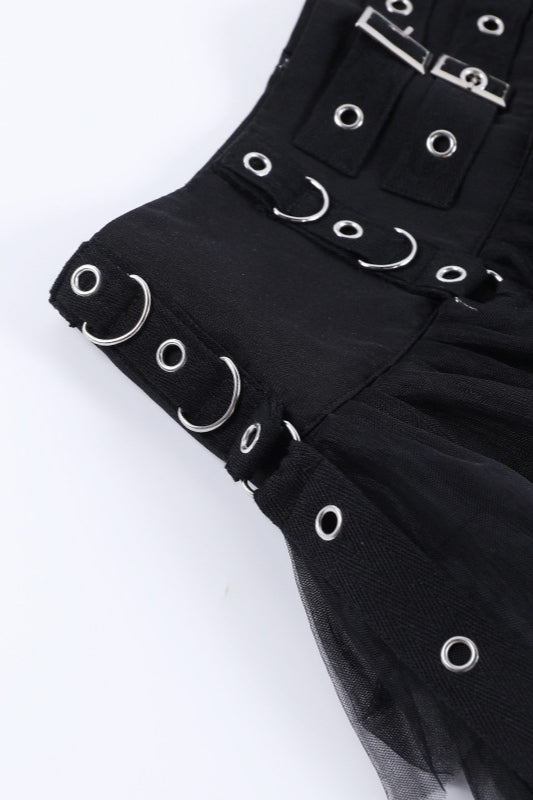 Gothic Tiered Hem Bodycon Skirt