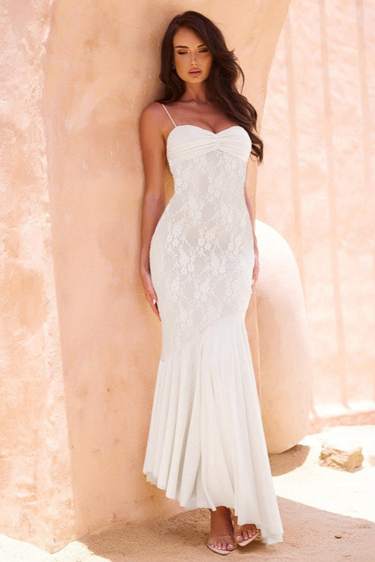Lace Sweetheart Strappy Mermaid Gown 2