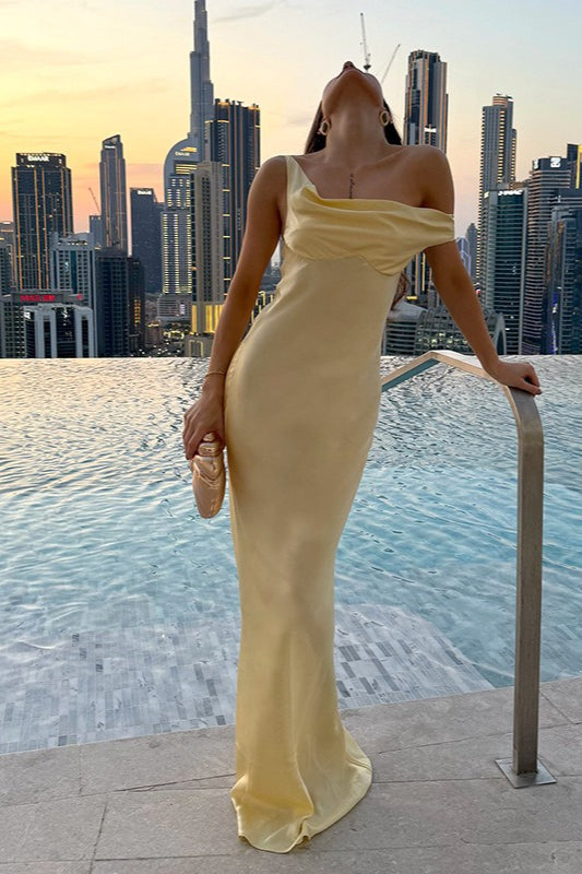 Satin Sleeveless Sexy Maxi Dress
