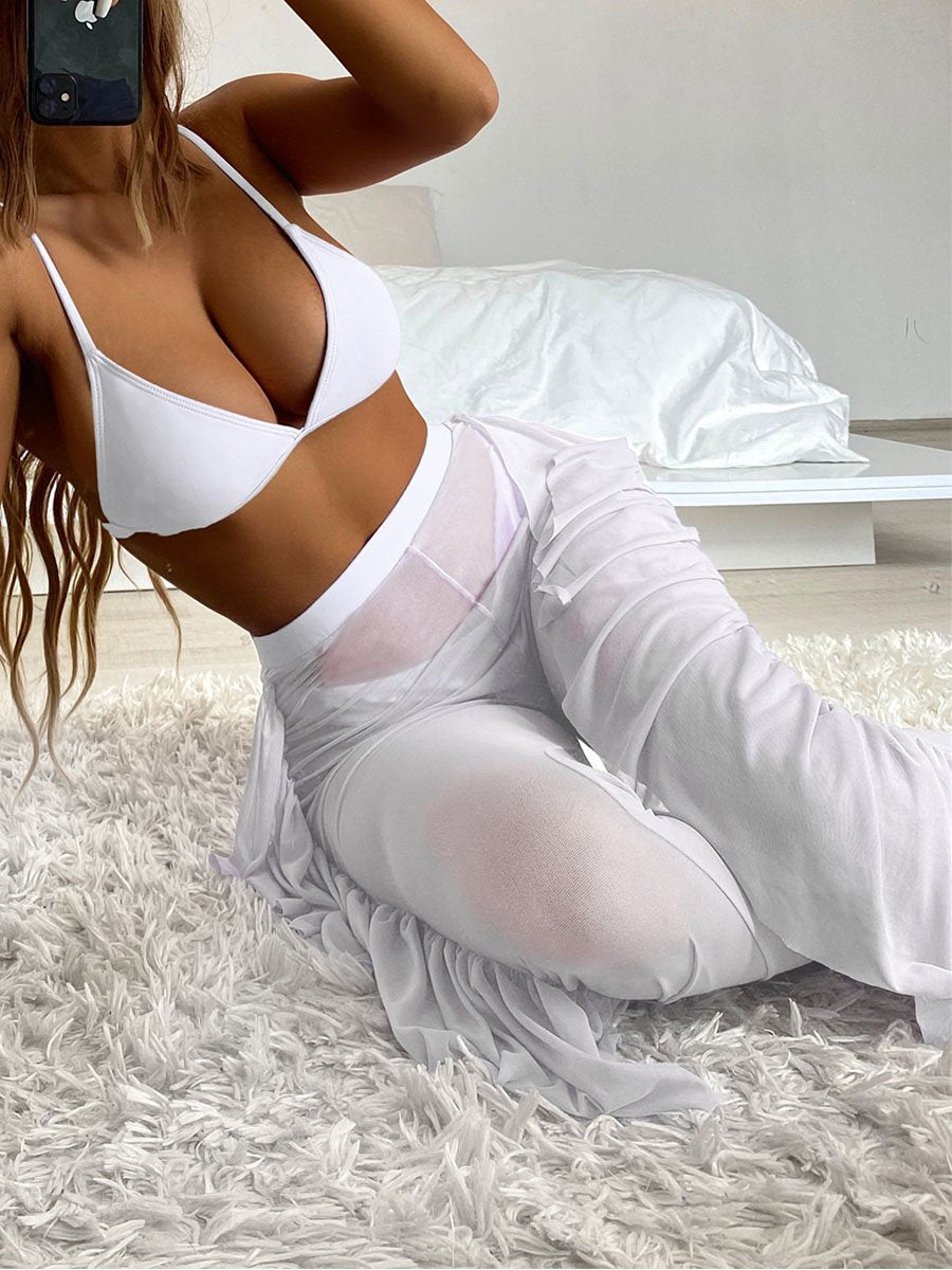 Solid Bikini Three Piece set - Fashionpara