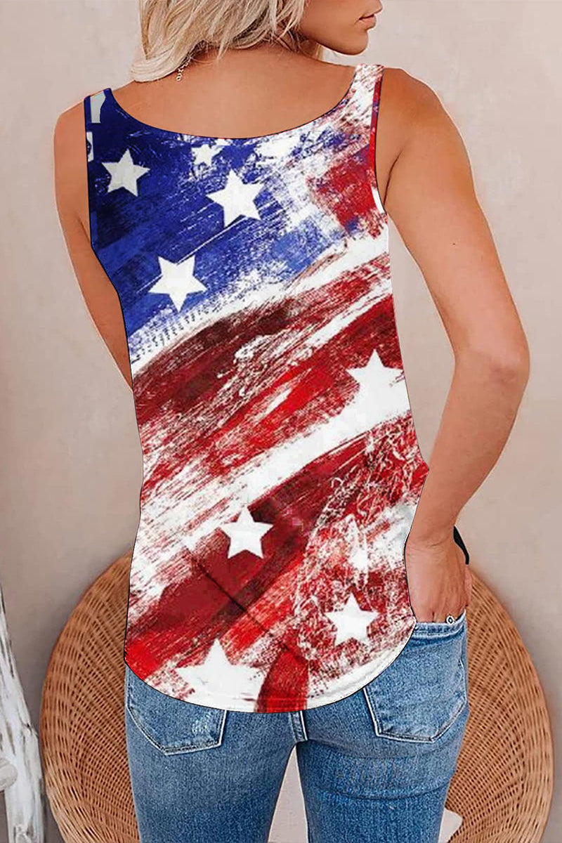 American Flag Print Casual Camisole  Fashionpara