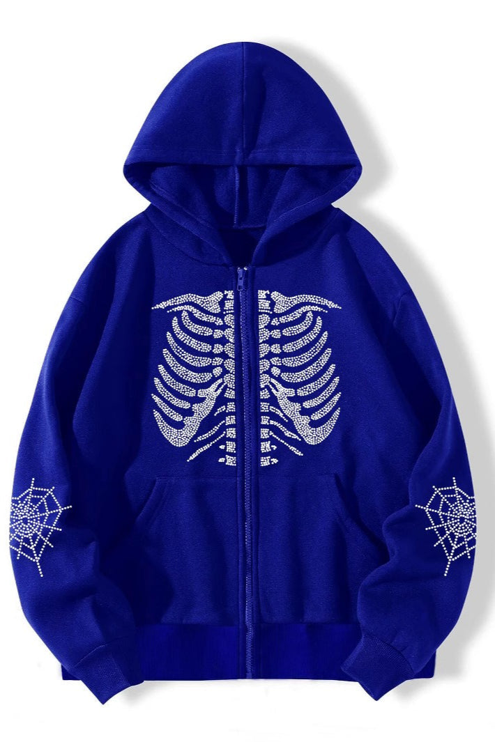Skeleton Graphic Zip Hoodie 9