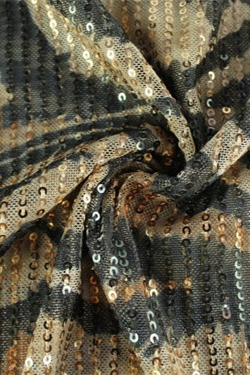 Sequin Halter Neck Plunge Dress