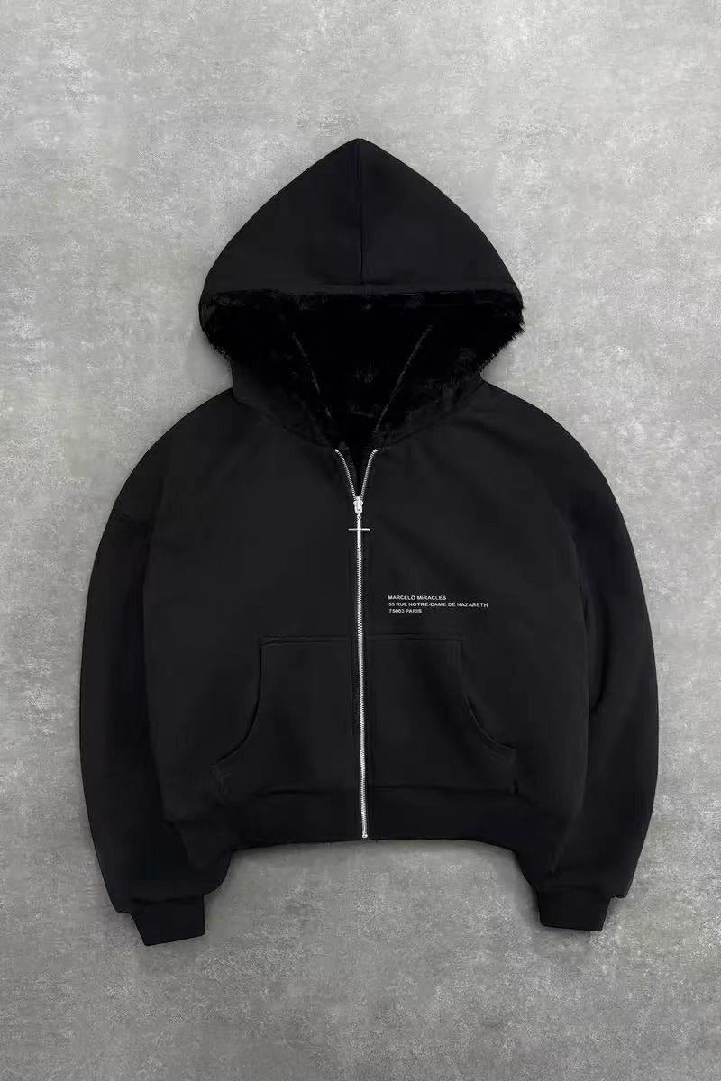 Reversible Vintage Leopard Zipper Hoodie 5