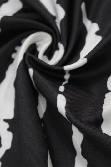 Sexy Striped Print Cutout Tie Bodycon Maxi Dress