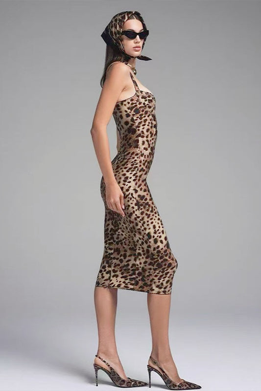 Leopard Bodycon Party Birthday Dress