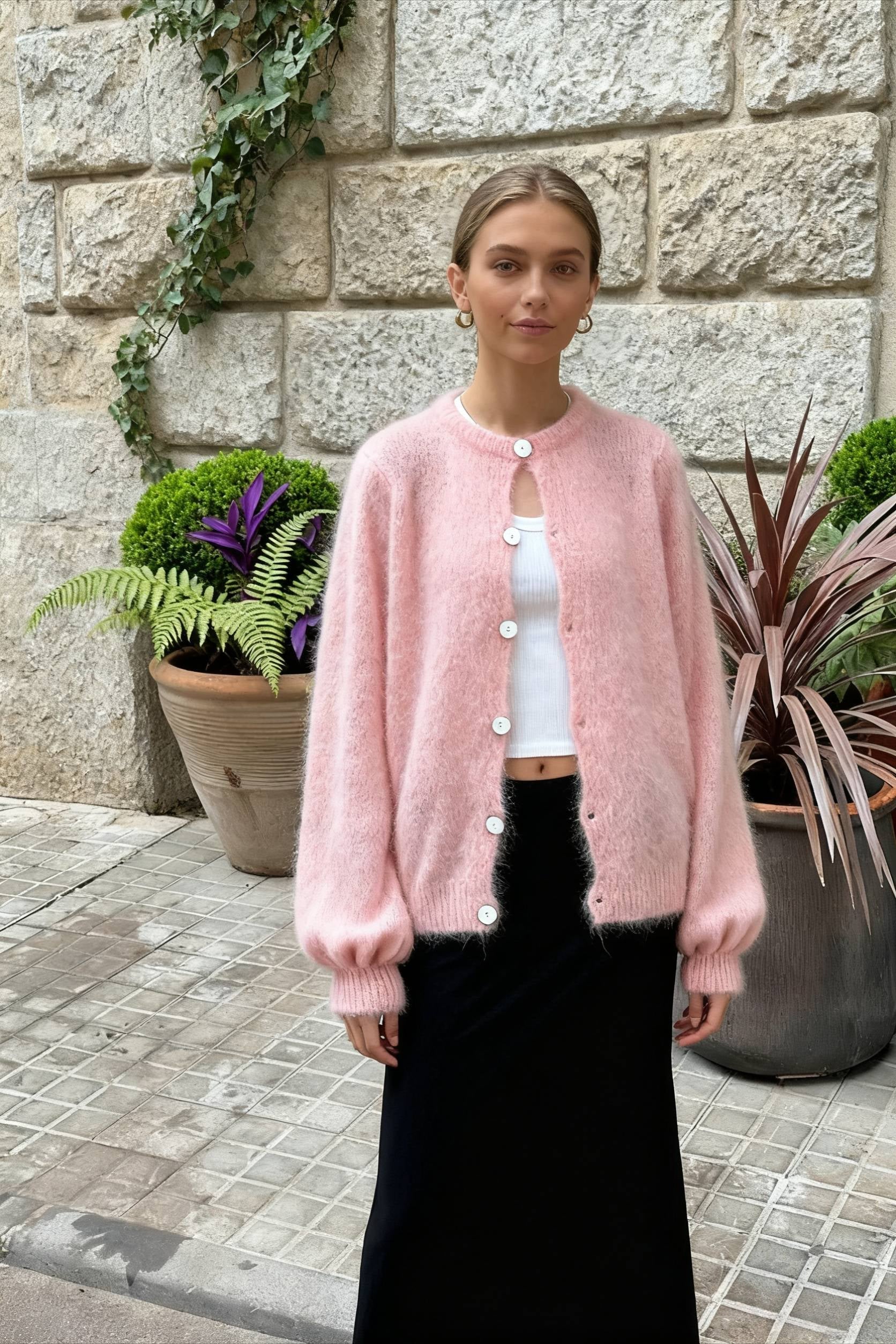 Lightweight Long Sleeve Solid Knit Cardigan - Fashionpara