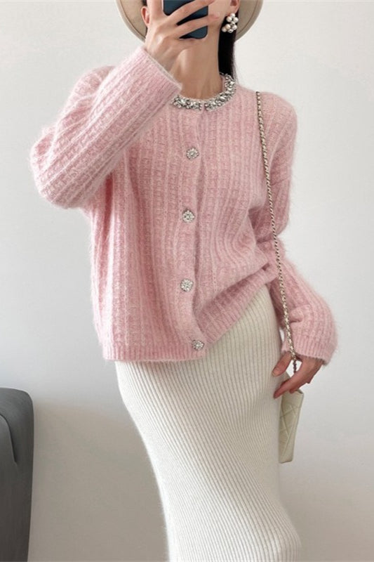 PrincessAce V-Neck Slim-Fit Knit Cardigan for Stylish Comfort