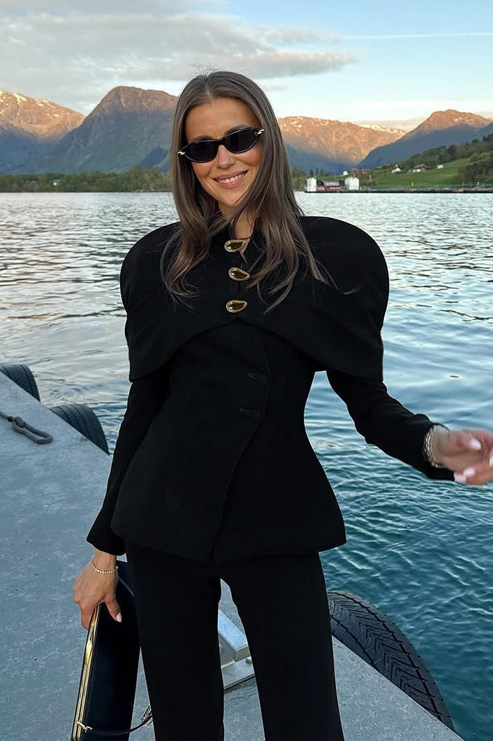 Black Waist Defined Blazer 2