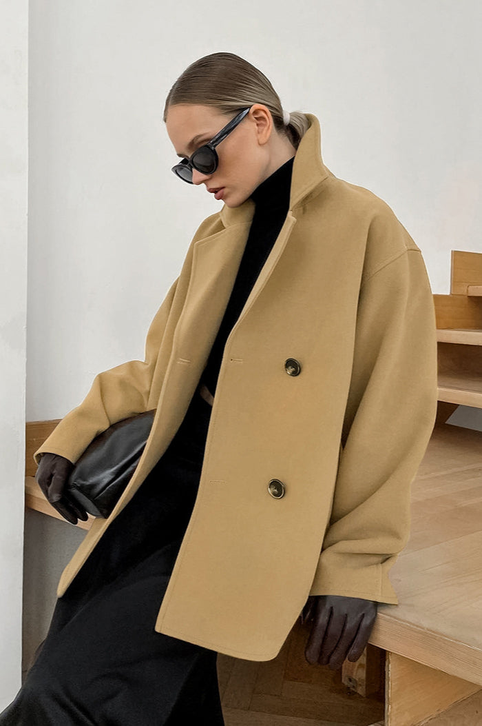 Loose Wool Lapel Coat 5