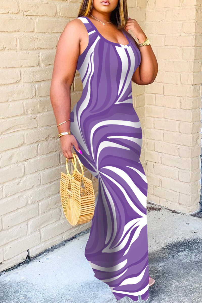 Sexy Print Basic U Neck Vest Dress Dresses Fashionpara