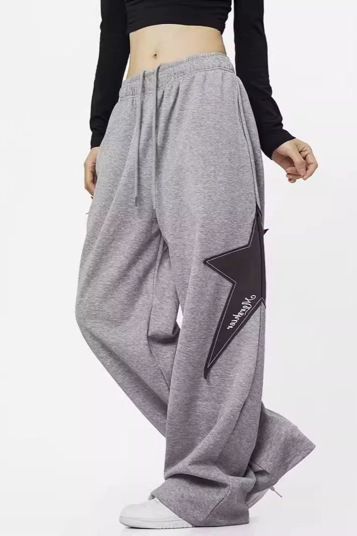 Loose Straight Wide Leg Athletic Casual Pants