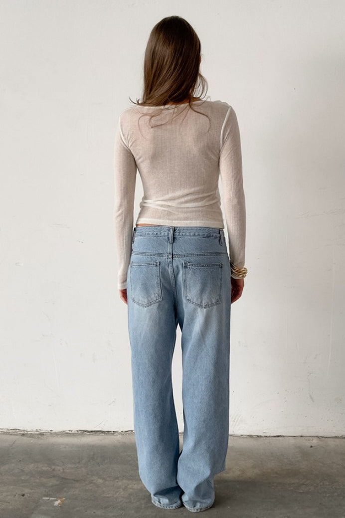 Solid Knotted Sheer Chic Blouse