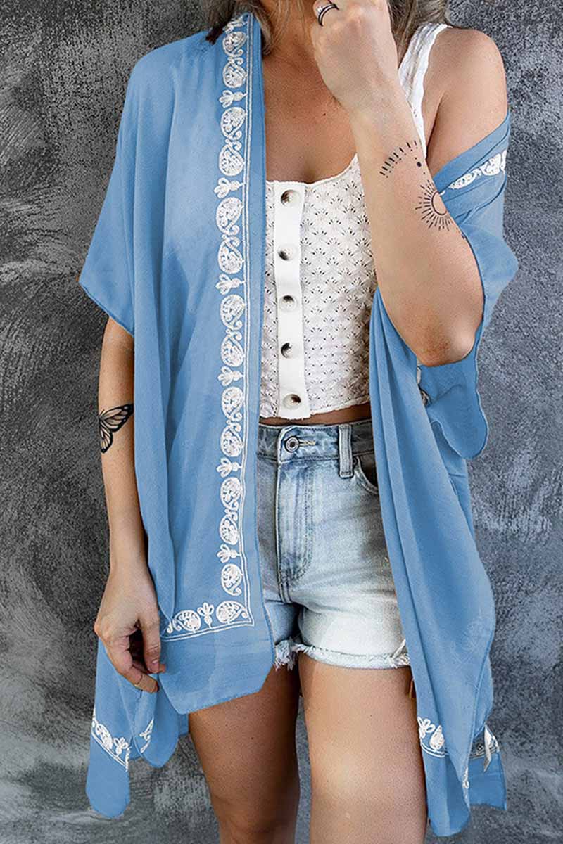 Retro Floral Pattern Kimono - Fashionpara