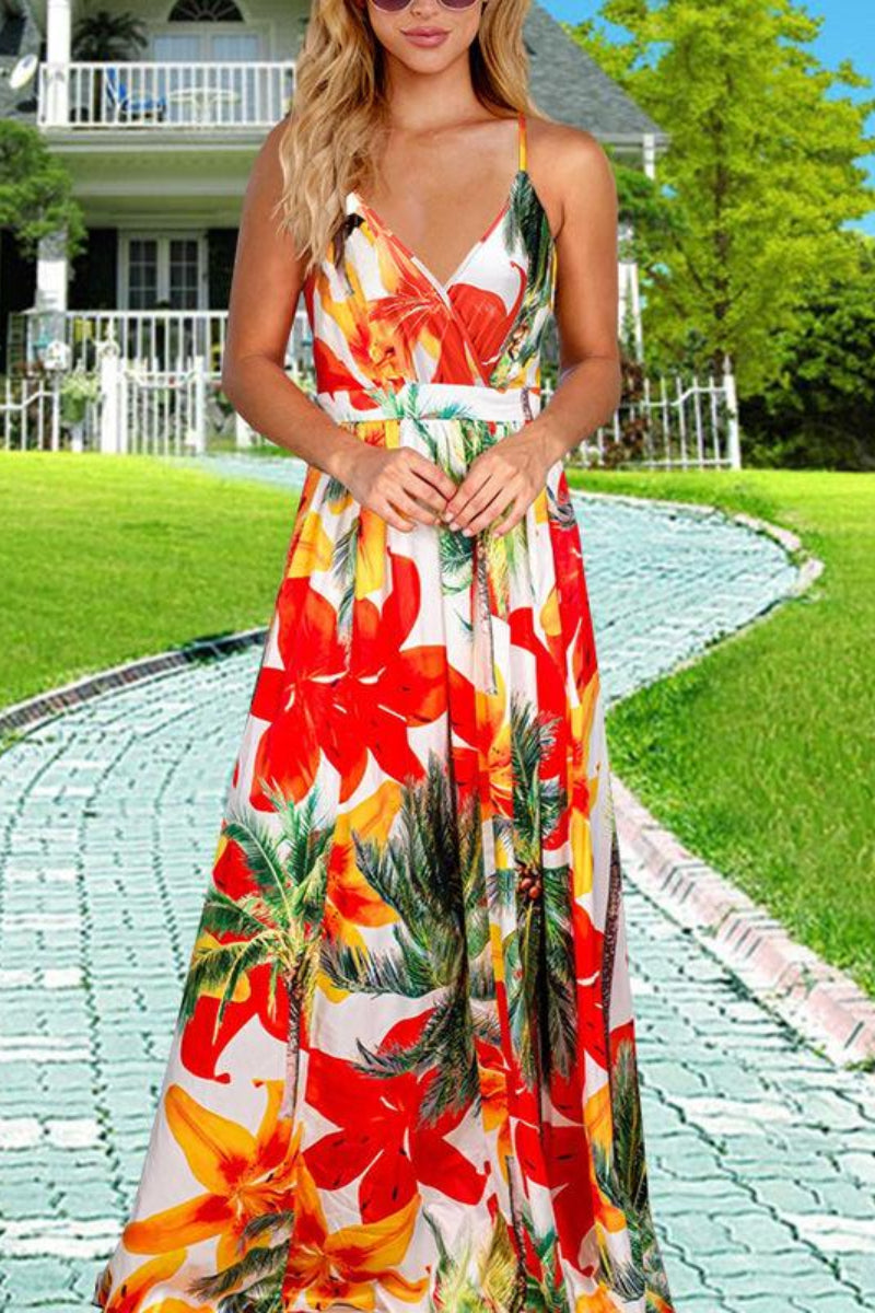 V Neck Women Bohemian Maxi Dress - Fashionpara