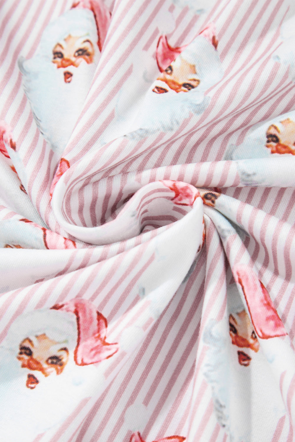 Pink Santa Claus Print Two Piece Lounge Set