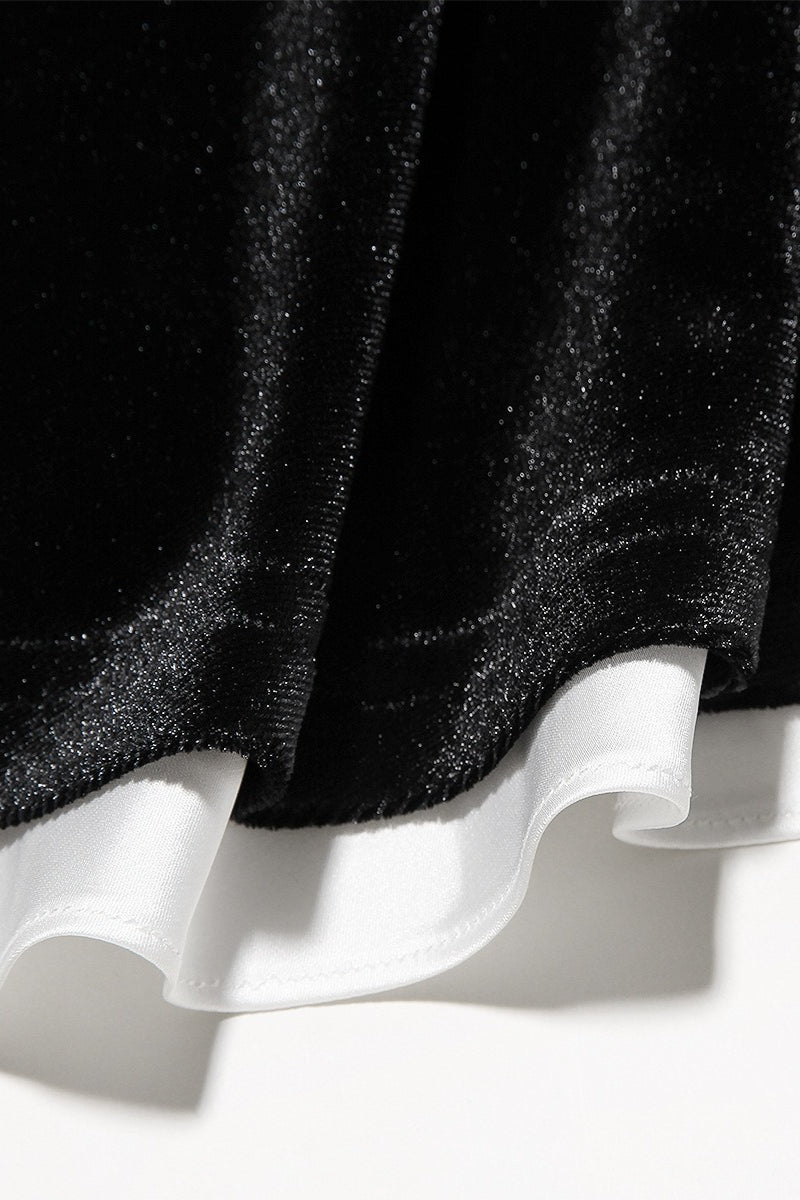 Velvet Bustier A-line Cocktail Dress in Black - View 5