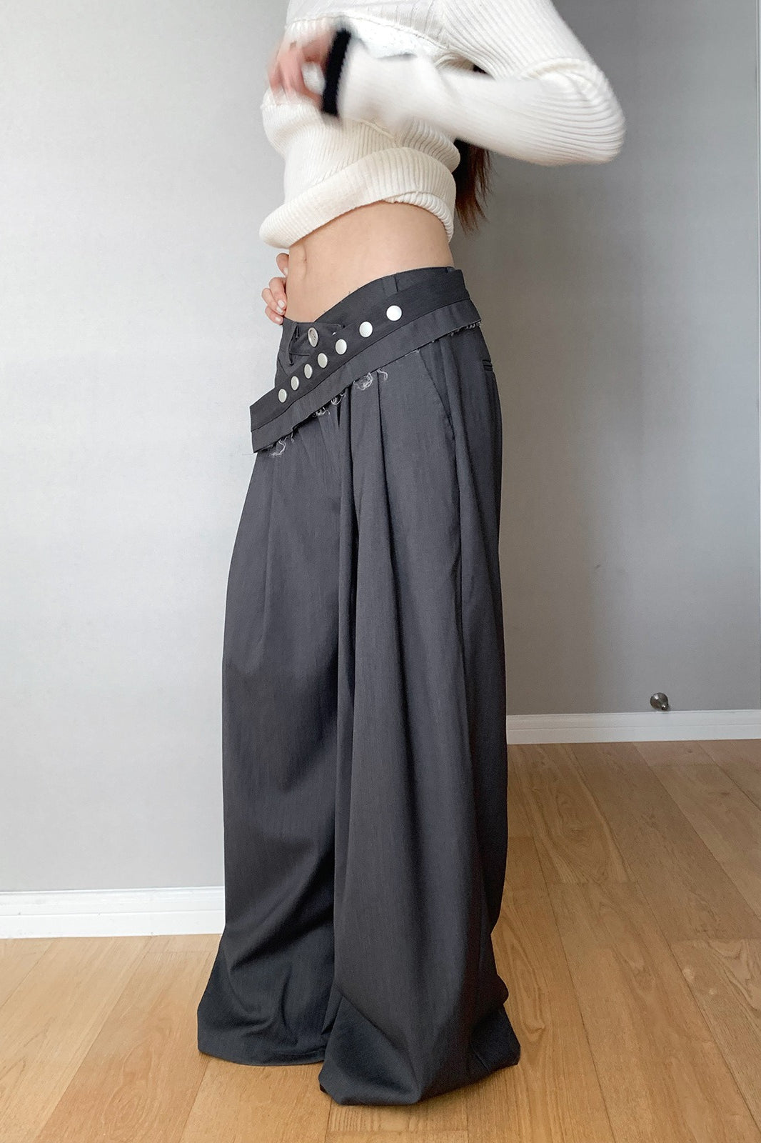 Vintage Wide-Leg Straight-Leg Pants