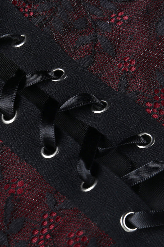 Lace Trim Gothic Back Tie Cami Corset