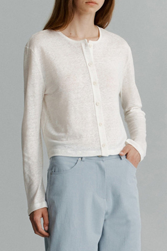 Solid Color Buttoned Knit Cardigan 3