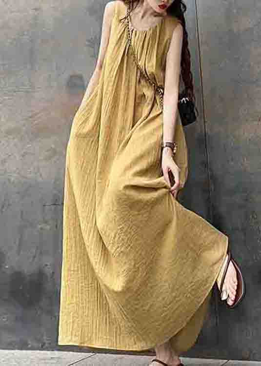 Sleeveless High Neck Pleated Oversized Tent Maxi Dress - View 2