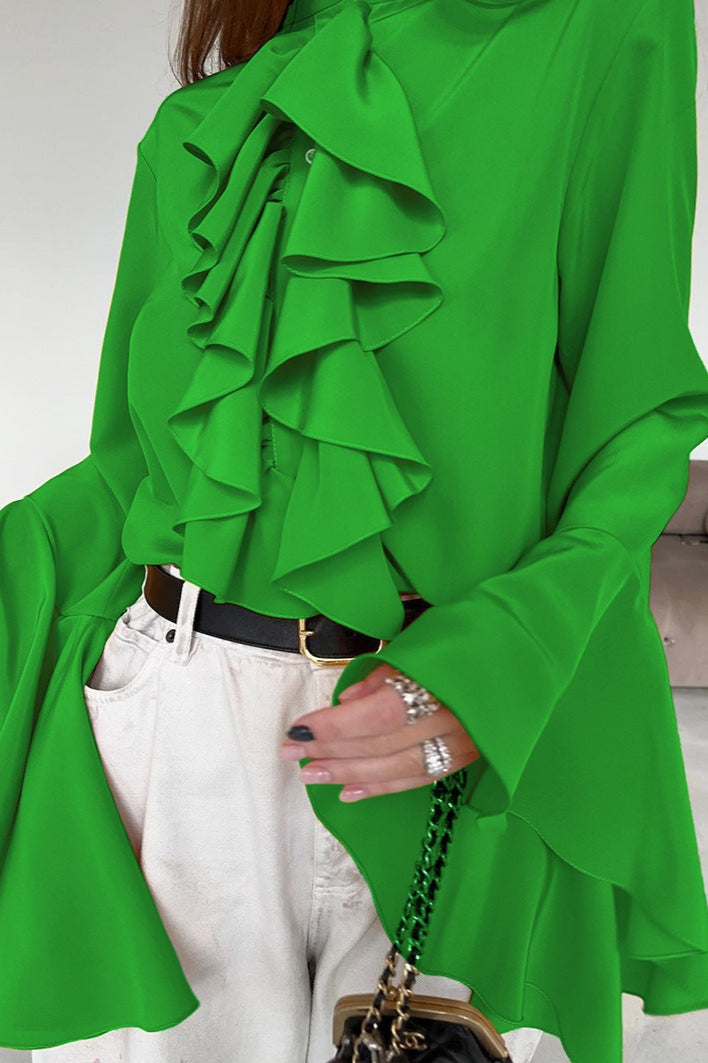 Chiffon Flare Sleeve Blouse