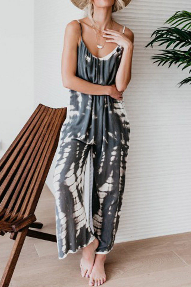 Fashion Sling Tie-dye Jumpsuit Fashionpara