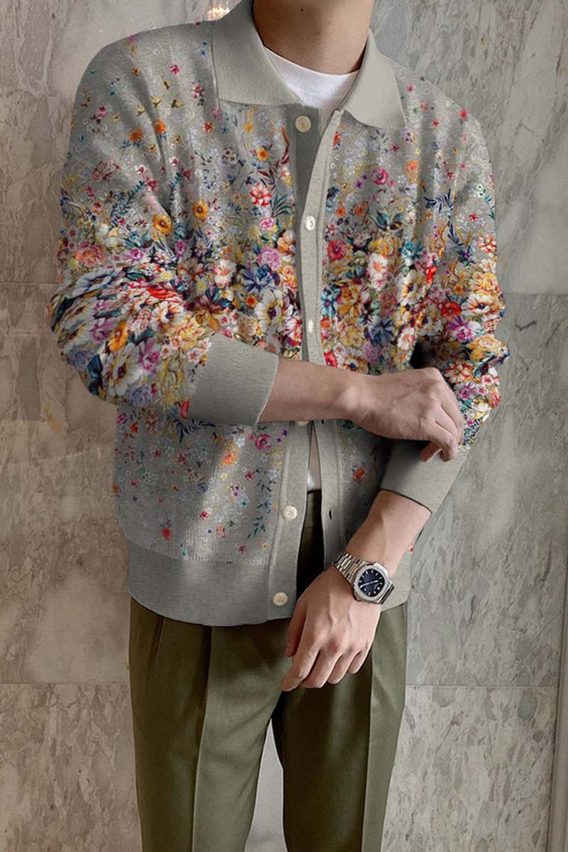 Uniqshe Men's Lapel Knitted Sweater Cardigan  Fashionpara