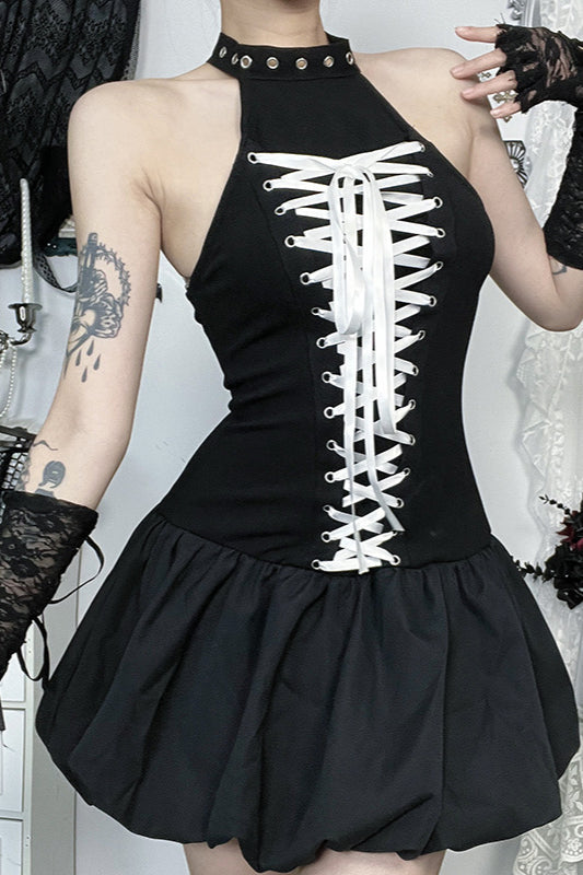 Black Bubble Gothic Dress