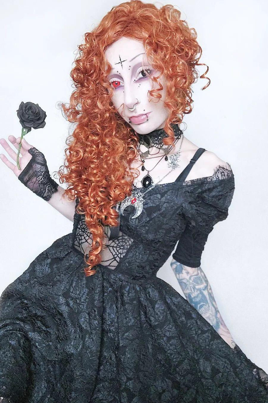 Puff Sleeve Mini Gothic Dress