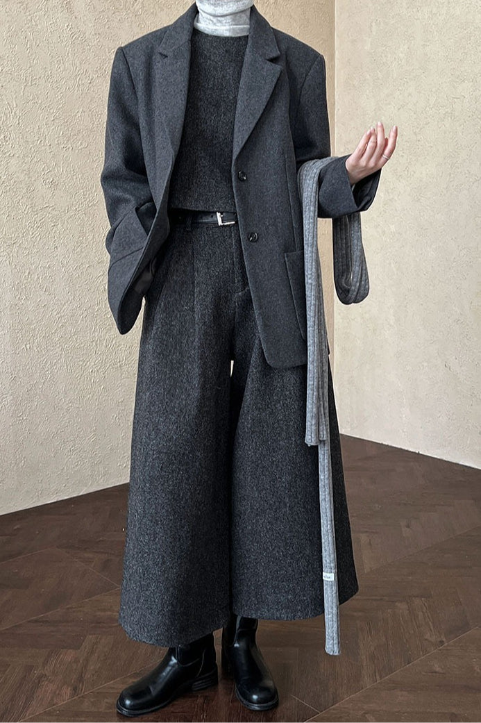 Wool Blend Relaxed Fit Blazer 3
