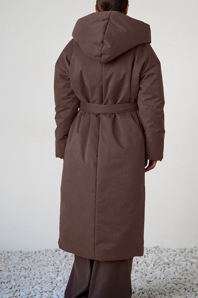 Solid Color Long Cotton Coat
