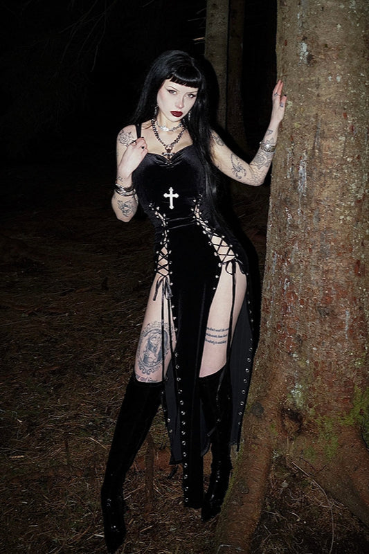 Fitted Split Gothic Dress